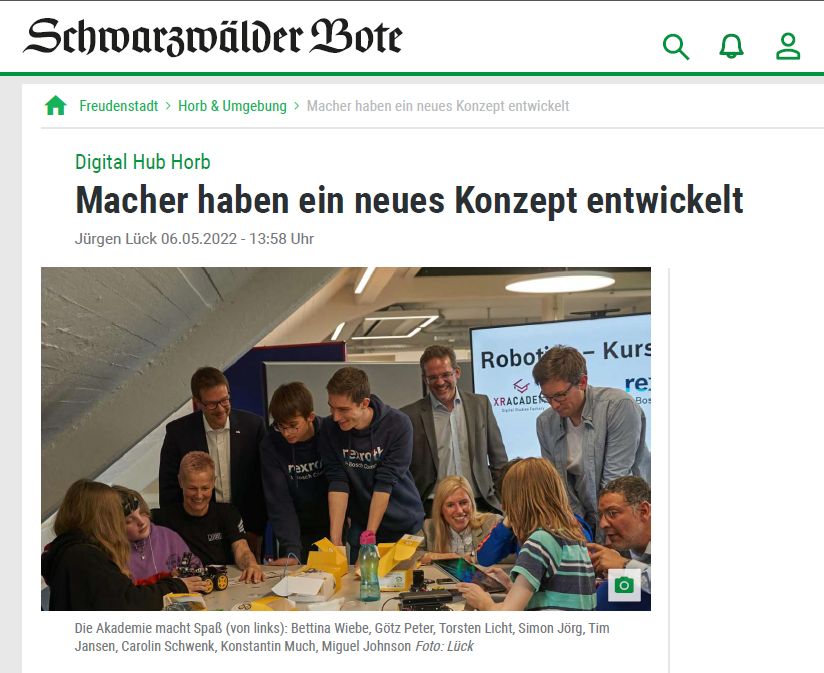 Zeitungsartikel: Macher haben ein neues Konzept entwickelt